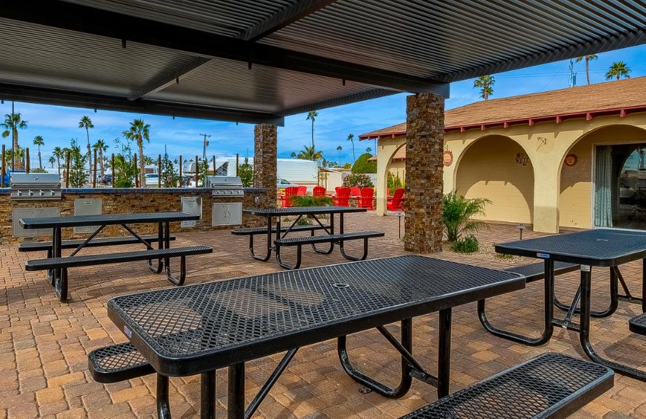 bbq area with tables